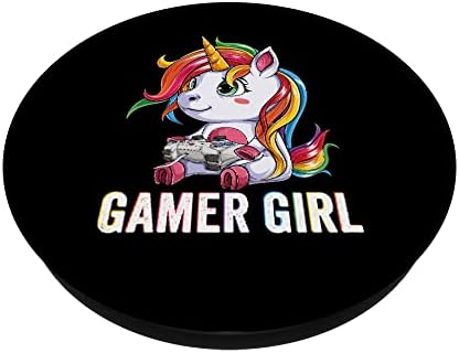 Gamercorn sevimli kawaii tek boynuzlu at Video oyunları oyun tek boynuzlu at kız PopSockets değiştirilebilir PopGrip