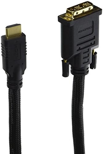 Monoprice Video Kablosu - 6 Feet - Siyah | 24AWG CL2 Yüksek Hızlı HDMI-DVI Adaptörü, Net Ceketli