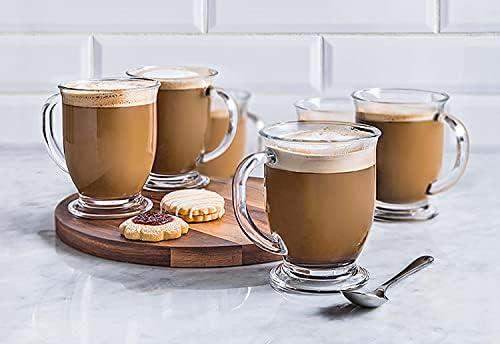 Kook Cam Kahve Kupaları, Kulplu, Şeffaf Çay Bardakları, Sıcak İçecekler için, Latte, İrlanda Kahvesi, Kapuçino, Espresso, Bulaşık