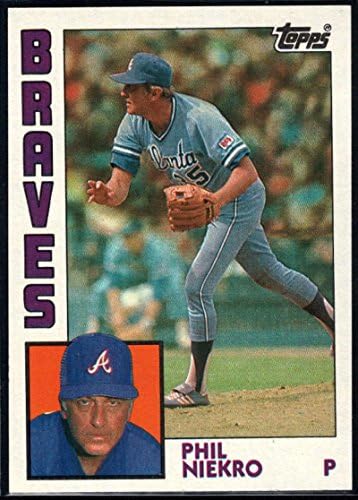 1984 Topps Beyzbol 650 Phil Niekro Atlanta Braves Resmi MLB Beyzbol Ticaret Kartı Ham (Ex-Mt Mükemmel-Nane veya Daha İyi)