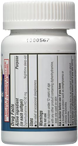 Equate-Uyku Yardımı 50 mg, Maksimum Güç, 96 Softgels (Unısom ile Karşılaştır)