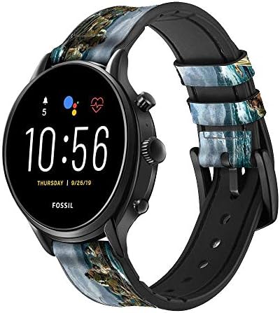 CA0198 İsa Denizde Yürümek Fosil için Deri ve Silikon akıllı saat Band Kayışı Mens Gen 5E 5 4 Spor, hibrid Smartwatch İK Neutra,