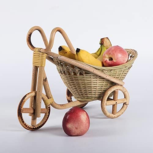 KXL Piknik Sepetleri Meyve Gıda Ekmek Organizatör, Rattan Dokuma Bambu El Yapımı Hasır Sepet Mutfak Masası Dekorasyon Fotoğraf