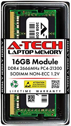 A-Tech 16 GB RAM Dell Inspiron 15 5570-DDR4 2666 MHz PC4-21300 Olmayan ECC Tamponsuz SODIMM 260-Pin Laptop Notebook Bellek