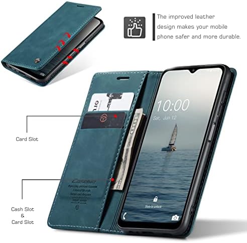WAWZ Galaxy A13 Cüzdan Kılıf ile Uyumlu, Darbeye Kapak Folio Deri Cüzdan Kapak Kart Yuvaları ile Görünmez Kickstand Samsung