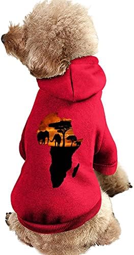 AFRİKA SAFARİ HARİTA Pet Kazak Hoodies Köpek Kapüşonlu Sweatshirt Kedi Giysileri İle Şapka