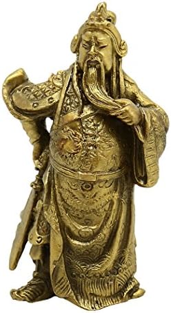 BRABUD Çin Fengshui Pirinç Savaş Lordu Kahraman Savaşçı Guan Gong Guan Yu Servet Koruma Heykeli Koleksiyonu