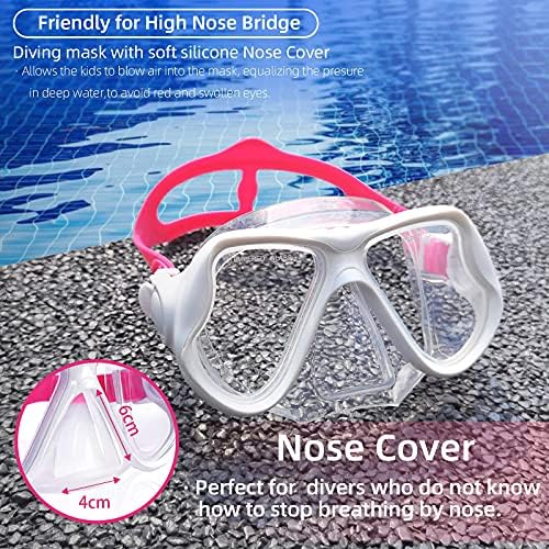 Keary yüzme gözlükleri Şnorkel Dalış Maskesi Yetişkin Erkekler Kadınlar için Gençlik, Anti-Sis 180°Clear View Yüzmek Gözlük