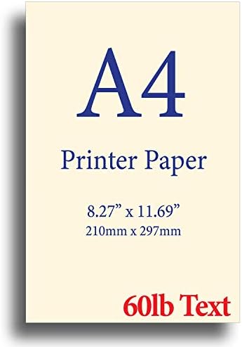 Doğal Krem A4 Yazıcı Kağıdı - 24lb Bond / 60lb Metin (90 gsm) -8.3 x 11.7 - 250 Sayfa