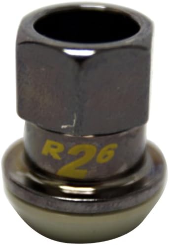 KICS 32875 R26 Siyah Krom (12mm x 1.25 Konu Boyutu) Lug Somun ve Kilit, (20 Set)