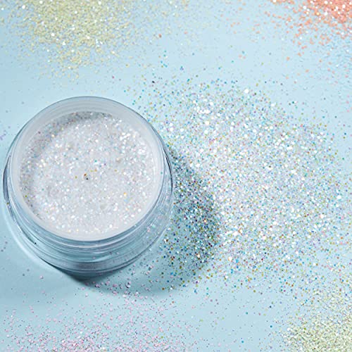 Ay Glitter Pastel Glitter Çalkalayıcılar Yüz, Vücut, Çivi, Saç ve Dudaklar için %100 Kozmetik Glitter-0.10 oz-Beyaz