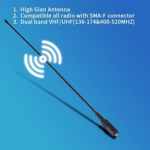 LSENG Walkie Talkie Anten için Baofeng Radyo Anten Yükseltme 14.96 İnç Kırbaç Dual Band VHF/UHF 144/430 MHz SMA-Kadın Antenler