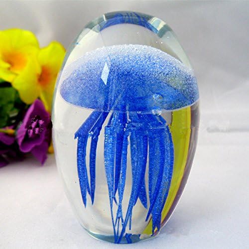Aydınlık denizanası kristal top Biyonik cam el sanatları yaratıcı hediye doğum günü hediyesi kristal denizanası (mor)