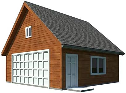 Loft DIY Backyard Shed Binası 24' x 24'ile iki Araba Garaj Planı