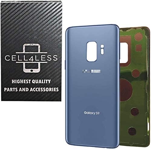 CELL4LESS Uyumlu Arka Cam Kapak Arka Pil Kapağı w / Önceden Yüklenmiş Yapıştırıcı Samsung için Yedek Galaxy S9 OEM-Tüm Modeller