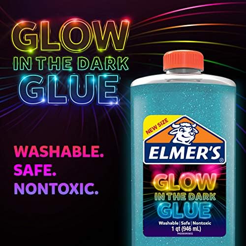 Elmer's Glow in The Dark Sıvı Tutkal, Yıkanabilir, Mavi, 1 Litre, Balçık Yapmak için Tutkal