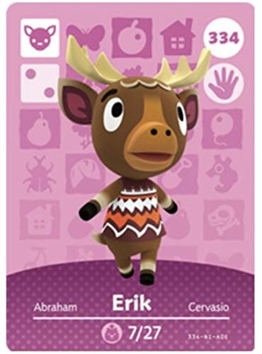No. 334 Erik Animal Crossing Köylü Kartları Serisi 4. Üçüncü Taraf NFC Kartı. Suya Dayanıklı
