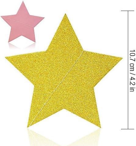 Bebek Duş Süslemeleri Kağıt Yıldız Çelenk Twinkle Yıldız Çelenk Köpüklü Altın ve Pembe Yıldız Banner için Düğün, Gelin Duşlar,