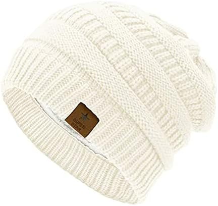 Bere şapka Kış Bere Örgü Şapka Erkekler ve Kadınlar için-Günlük Örgü Nervürlü Kap Yumuşak Hımbıl Sıcak Şapka