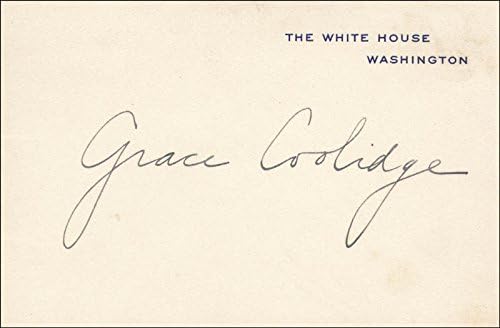 First Lady Grace Coolidge-Beyaz Saray Kartı İmzalandı