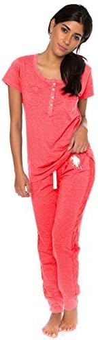 U. S. Polo Assn. Pijama Kadın-Jogger Pijama Pantolonlu Kısa Kollu PJs-Pijama Takımı Uzanmak için İdeal