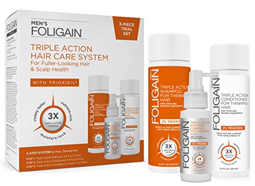 Kadınlar için Foligain Üçlü Eylem Saç Bakım Sistemi / 3 Parçalı Seyahat Seti / Kadın Saç Bakımı