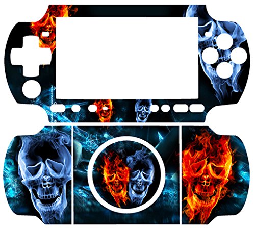 PSP 3000 SLİM için yangın Kafatası Serin Sanat CİLT STİCKE KAPAK