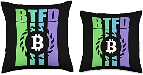 Dijital Cryptocurrency Para Tüccar Para Hediye BTFD Satın Dip HODL BTC Bitcoin Blockchain Sikke Kripto Atmak Yastık, 16x16,