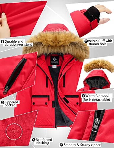 GEMYSE çocuğun su geçirmez kayak kar ceket Kapşonlu Polar Windproof kış ceket