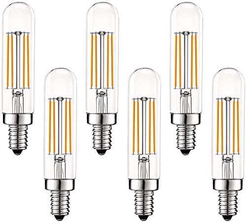 Luxrite Vintage E12 LED Ampul 60 W Eşdeğer, T6 T6. 5, 500 Lümen, 2700 K (Sıcak Beyaz), kısılabilir Şamdan LED Tüp Ampuller