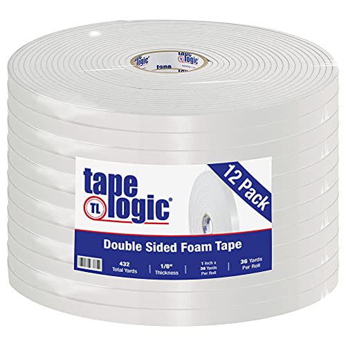 Poly Bag Guy Tape Logic Çift Taraflı Köpük Bant, 1/8, 1 x 36 yds, Beyaz, 12 / Kutu
