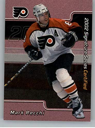 2001-02 BAP İmza Serisi Sertifikalı 100 Hokey C28 Mark Recchi SER/100 Philadelphia Flyers Resmi NHL Ticaret Kartı Oyunda ITG
