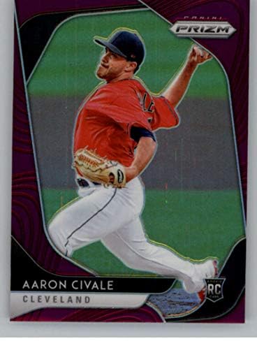 2020 Prizm Mor Prizm Beyzbol 211 Aaron Civale Cleveland Kızılderilileri Panini Amerika'dan Resmi MLB PA Ticaret Kartı