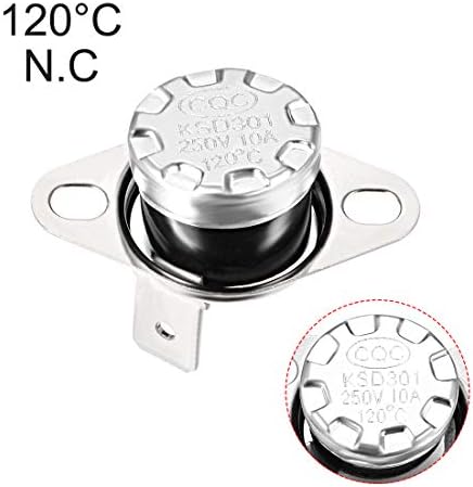 uxcell KSD301 Termostat 120°C/248°F 10A N. C Ayarlamak Yapış Disk Sıcaklık Anahtarı için Mikrodalga, Fırın, Kahve Makinesi