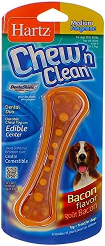 Hartz Chew N ' Clean Dental Duo Köpek Çiğneme Oyuncağı Pastırma Aroması, Orta 1 ea (18'li Paket)