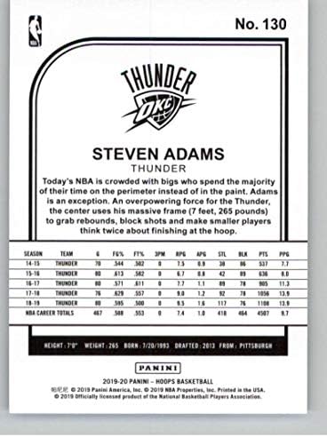 2019-20 Panini Çemberler 130 Steven Adams Oklahoma City Thunder NBA Basketbol Ticaret Kartı