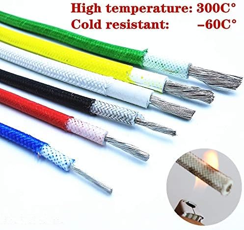 JINchao-bakır tel ısıya Dayanıklı 300°C Cam Elyaf Örgülü Yüksek Sıcaklık Silikon Tel ve Kablo, 0.3 mm-4mm 6mm, Uzunluk 1m Ekipman