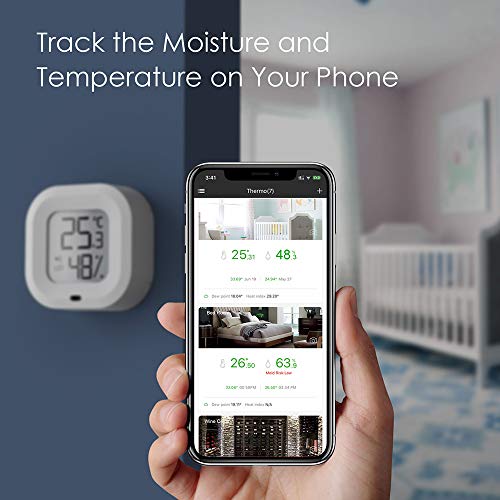 SOOTOP Bluetooth Sıcaklık Nem Higrometre, kablosuz Termometre Higrometre Sıcaklık nem monitörü ile Uyarıları için Ev Sera Şarap