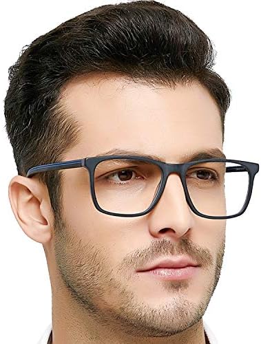 Mavi ışık engelleme gözlük erkekler için siyah dikdörtgen gözlük erkek moda optik çerçeve