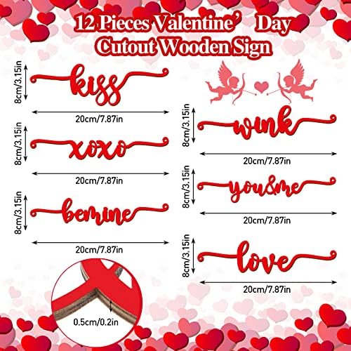 12 Adet sevgililer Günü Ahşap Kesme Plakası Mektup Işareti Dekor XOXO Aşk Rustik masa süsü Ahşap sevgililer Günü Dekor Dekoratif