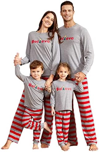 IFFEI Eşleşen Aile Pijama Setleri Noel PJ'S Pijama Baskılı Üst Ekose Alt