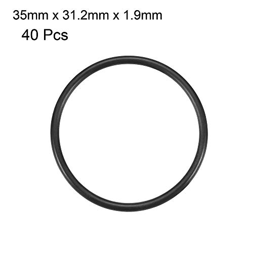 uxcell Nitril Kauçuk O-Ringler, 35mm OD 31.2 mm ID 1.9 mm Genişlik, Metrik Buna-N Sızdırmazlık Contası, 40'lı Paket