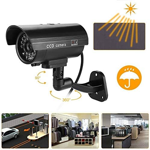 Flaş LED Kukla Kamera, Su Geçirmez Anti-Hırsızlık Kukla Kamera 3-6 Ay Çalışma Siyah Sahte Güvenlik Kamera, Otel Süpermarket