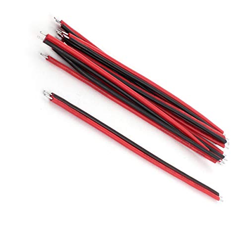 Aexıt 10 Pairs Elektrik 10 cm Uzunluk Kırmızı Siyah Esnek 2 Ends Kalay Kaplama Güç Şeritleri Jumper Tel
