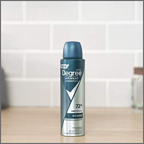 DERECE Erkekler Antiperspirant Deodorant Sprey 72 SAAT Islaklık Koruma Gücü Aşırı Koltukaltı Ter için En Güçlü, Sedir 3.8 Oz