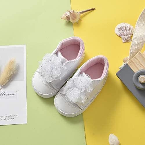 Comway Bebek Kız yürüyüş ayakkabısı Bebek Yenidoğan Toddler Yumuşak Taban kanvas sneaker İlk Yürüyüşe 0-18-Ay
