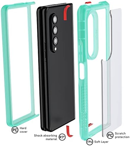 Şeffaf Tasarımlı Ghostek GİZLİ Şeffaf Fold3 Kılıfı ZFold3 Kapak Dayanıklı Darbeye Dayanıklı Telefon Koruyucu Kablosuz Şarjı