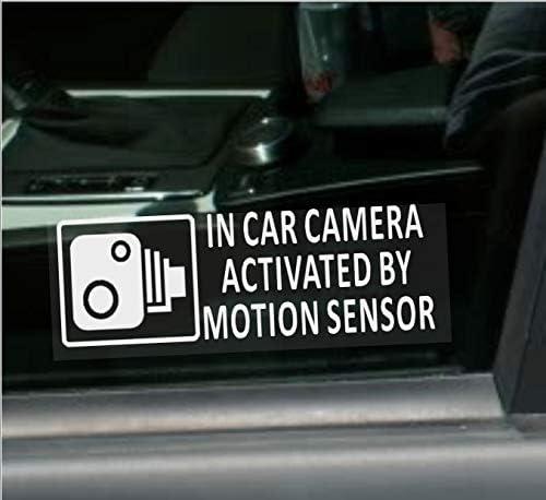 Platin Yer 5 x Küçük Araba Kamera Hareket Sensörü tarafından Aktive Çıkartmalar-30x87mm-BEYAZ üzerine Temizle-Araç Güvenlik