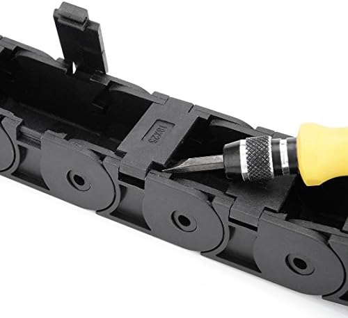 uxcell R38 18mm x 25mm Plastik Yarı Kapalı Kablo Tel Taşıyıcı Drag Zinciri 1M Uzunluk Siyah