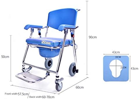 XLTFZY duş sandalyesi Duş Tezgah Tuvalet Küvet Taşınabilir, Katlanır Duş Tekerlekli Sandalye, Deluxe Dayanıklı Komodin Sandalye,